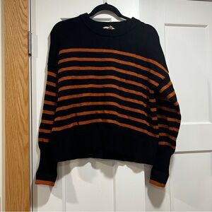 Philosophy Black and Orange Striped Sweater